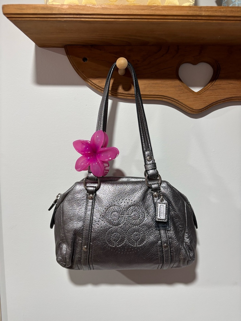 Coach Audrey Metallic Leather Small Satchel Bag 47772